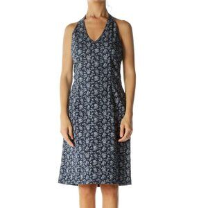 Tommy Hilfiger Blue White Floral Halter Midi Dress